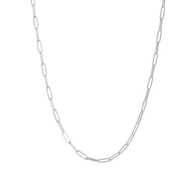 New Sterling Silver 17" Paperclip Link Chain Necklace
