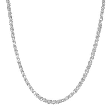 New Sterling Silver 20" Square Rosette Link Chain Necklace