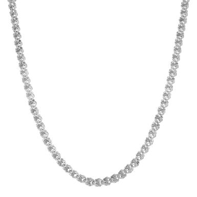 New Sterling Silver 20" Rosette Link Chain Necklace