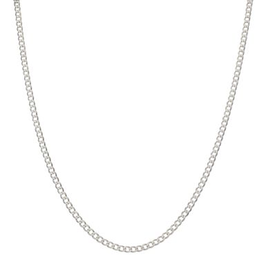 New Sterling Silver 22" Curb Chain Necklace