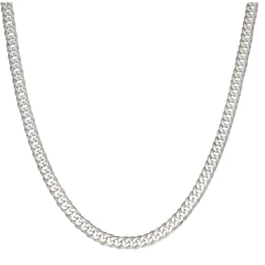 New Sterling Silver 24" Double Curb Chain Necklace