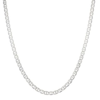New Sterling Silver 24" Patterned Anchor Link Chain Necklace