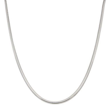 New Sterling Silver 18" Flat Snake Link Chain Necklace