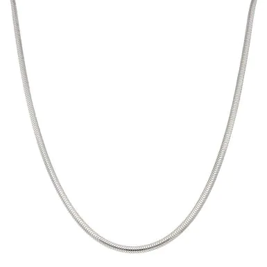 New Sterling Silver 18" Flat Snake Link Chain Necklace