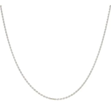 New Sterling Silver 16" Rope Chain Necklace