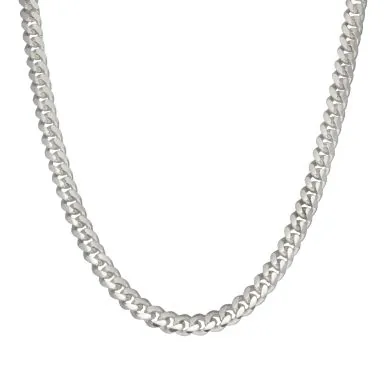 New Sterling Silver 20" Solid Cuban Curb Chain Necklace