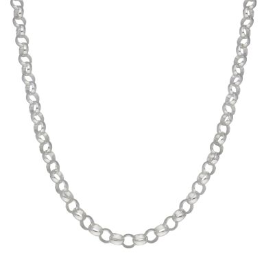 New Sterling Silver 18" Polished Belcher Chain Necklace