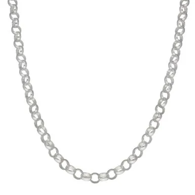 New Sterling Silver 18" Polished Belcher Chain Necklace