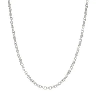 New Sterling Silver 18" Solid Oval Belcher Chain Necklace