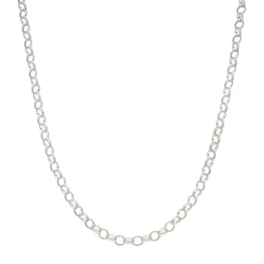 New Sterling Silver 24" Round Belcher Chain Necklace