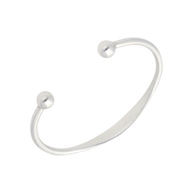 New Sterling Silver Childs Identity Bar Torque Bangle