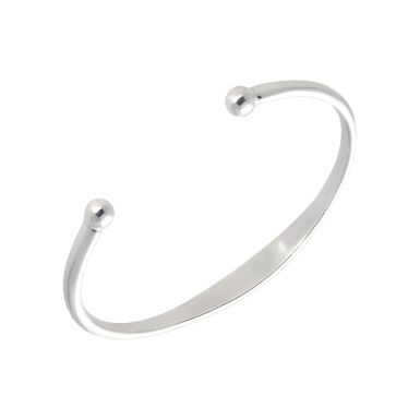 New Sterling Silver Gents Solid Identity Bar Torque Bangle