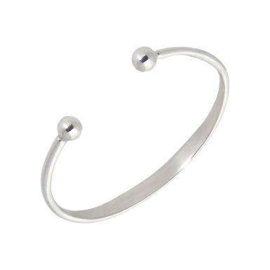 New Sterling Silver Identity Bar Baby Torque Bangle