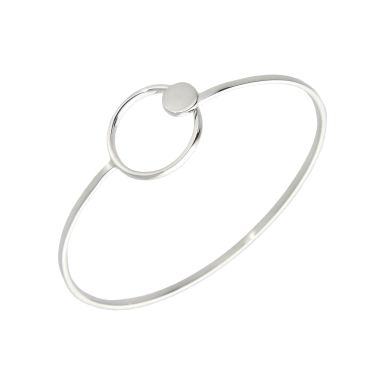 New Sterling Silver Circle Hookover Bangle