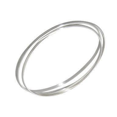 New Sterling Silver Russian Wedding Band Style Push-On Bangle