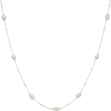 New Sterling Silver 16-18" Freshwater Cultured Pearl Necklace