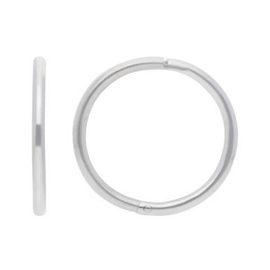 New Sterling Silver 10mm Polished Hinged Sleeper Hoop Earrings