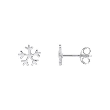 New Sterling Silver Small Snowflake Stud Earrings