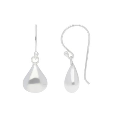 New Sterling Silver Teardrop Small Hook Through Drop Earrings