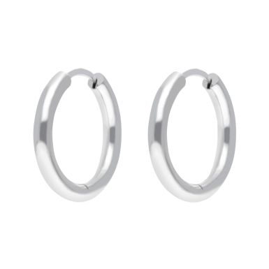 New Sterling Silver 25mm Clicker Huggie Hoop Earrings