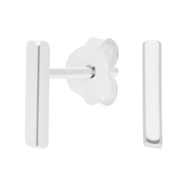 New Sterling Silver Bar Stud Earrings
