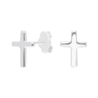 New Sterling Silver Cross Stud Earrings
