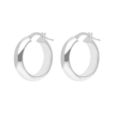 New Sterling Silver 20mm Round Chunky Hoop Earrings