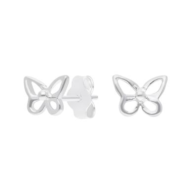 New Sterling Silver Butterfly Stud Earrings