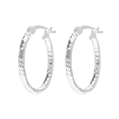 New Sterling Silver Oval Twisted Hoop Earrings