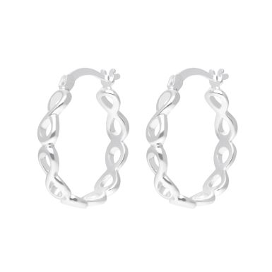 New Sterling Silver 20mm Infinity Hoop Earrings