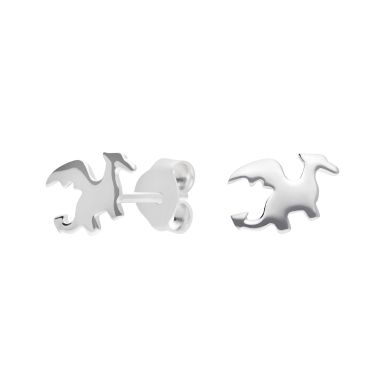 New Sterling Silver Dragon Stud Earrings