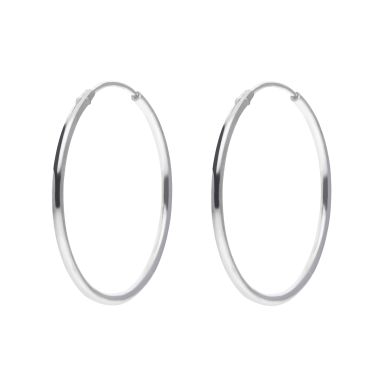 New Sterling Silver 25mm Sleeper Hoop Earrings