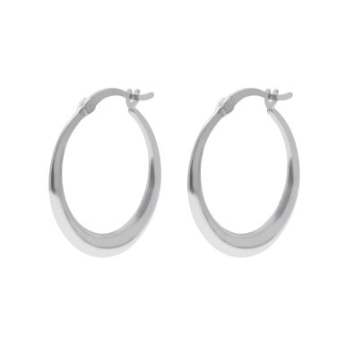 New Sterling Silver Graduated Hoop Creole Earrings