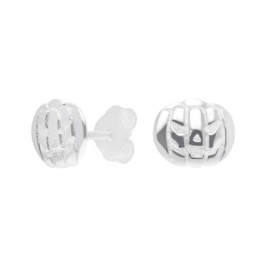 New Sterling Silver Halloween Pumpkin Stud Earrings