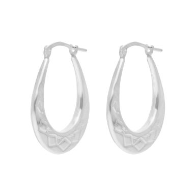New Sterling Silver Harlequin Creole Earrings