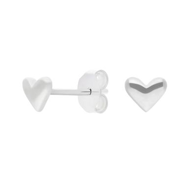 New Sterling Silver Heart Stud Earrings