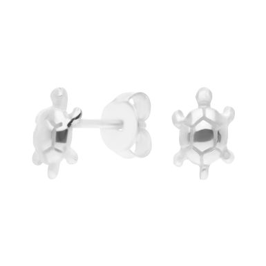 New Sterling Silver Turtle Stud Earrings