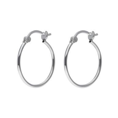 New Sterling Silver 20mm Slim Hoop Creole Earrings