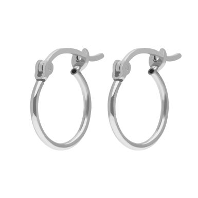 New Sterling Silver 14mm Slim Hoop Creole Earrings