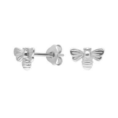 New Sterling Silver Manchester Bee Stud Earrings