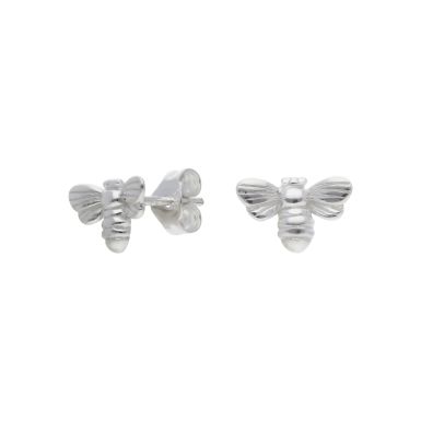 New Sterling Silver Small Manchester Bee Stud Earrings