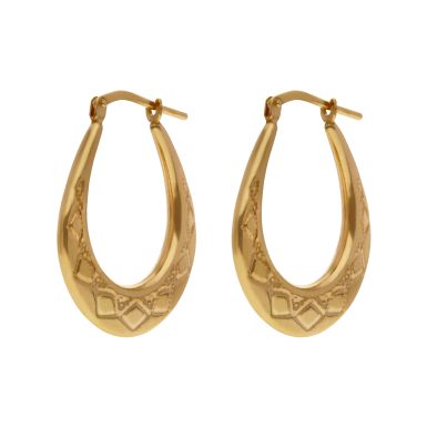 New Gold Plated Sterling Silver Harlequin Creole Earrings