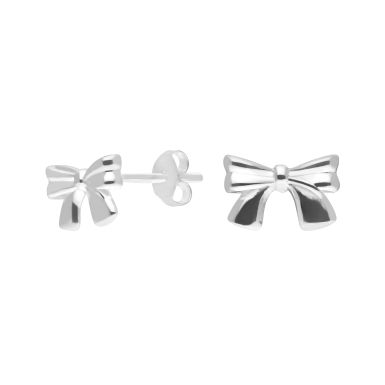 New Sterling Silver Bow Stud Earrings