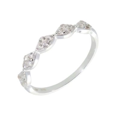 New Sterling Silver Cubic Zirconia Marquise Shaped Dress Ring