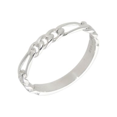New Sterling Silver Figaro Link Ring