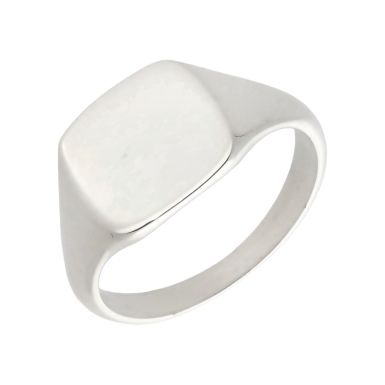 New Sterling Silver Cushion Shaped Signet Ring