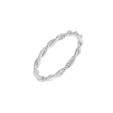 New Sterling Silver Woven Twist Band Ring