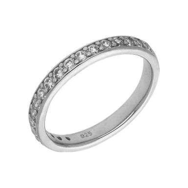 New Sterling Silver Cubic Zirconia Half Eternity Ring