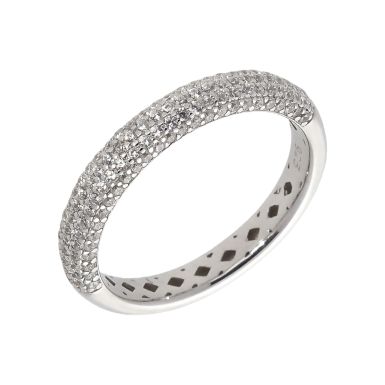 New Sterling Silver Cubic Zirconia 3.5mm Wedding Ring