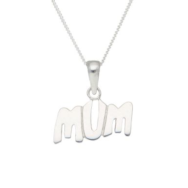 New Sterling Silver Mum Pendant & 18" Chain Necklace